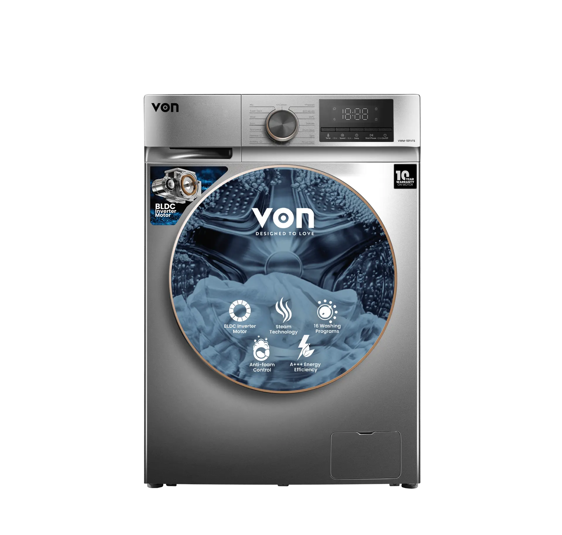 VON VWM-10FVTS Front Load - 10KG