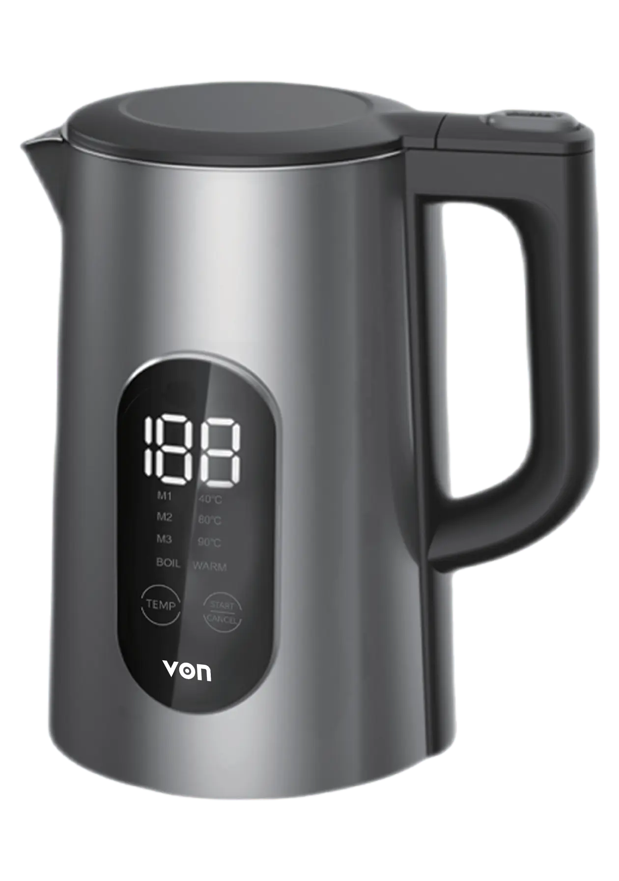 Von VKDG156SMK Digital Kettle 1.5L 1800W - Black